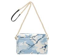 Yoogain Jon Klassen Style Camo Design Sky Blue Crossbody Small Bag For Women Vegan Leather Womens Crossbody Purses Waterproof Handbag For Travel