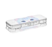 Yoogain Just A Girl Who Loves Cats Clear Pencil Plastic Box Double-Deck Hard Pens Case For Stationery Supplies With Snap-Tight Lid