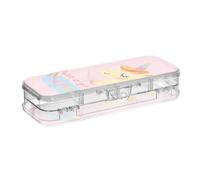 Yoogain Just A Girl Who Loves unicorns Plastic Pencil Box Clear Double Deck Hard Pens Case Boxes For Stationery Supplies With Snap Lid