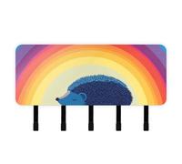 Yoogain Lazy Ocean Hedgehog Rainbow Wall Key Holder with Mail Organizer & 5 Hook Self-Adhesive Hanging Home Improvement Key Hook for Entryway
