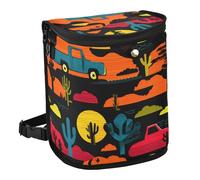 Yoogain Leak-Proof Foldable bin Trash can Leak-Proof & Spill-Proof Accessories for Women Interior Cute Fit for All Cars 6L -Shannon Snow Artist Funny Sundown Truck