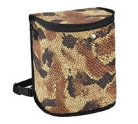 Yoogain Leak-Proof Foldable Foldable Trash can Waterproof Garbage can for Back for Women Men Road Trip Essentials 6L -Animal Python Fur Print Brown