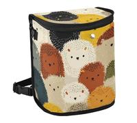 Yoogain Leak-Proof Foldable Hanging Trash can Waterproof & Odor-Free Garbage can for car for Women Men Road Trip Essentials 6L -Cartoon Hedgehog Colorful Cute