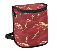 Yoogain Leak-Proof Foldable Organizer bin Leak-Proof & Spill-Proof Bags for car Trash can Fit for All Cars 6L -Ocean Thunder Red Gold