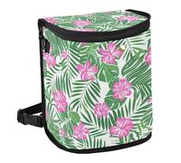 Yoogain Leak-Proof Foldable Pink Trash can Leak-Proof & Spill-Proof mini Trash Bags for car for Women Men Road Trip Essentials 6L -Tropical Light Peach Flowers