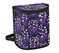Yoogain Leak-Proof Foldable Storage bin Waterproof & Odor-Free mini Trash can for car for SUV, Truck & Minivan 6L -Finland Lily of The Valley Lavender Tan