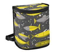 Yoogain Leak-Proof Foldable top Trash can Waterproof & Odor-Free Garbage Bags for car Fit for All Cars 6L -Creatures Dorado Yellow Gray