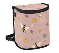 Yoogain Leak-Proof Foldable Trash can Outdoor Leak-Proof & Spill-Proof Garbage can with lid for Women Men Road Trip Essentials 6L -Naughty Lakeshore Bees Fleur Harris