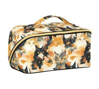 Yoogain Maine Cats Famliy Yellow Black Toiletry Bags with dividers stylish Travel Bags For Women Vertical Free-Standing