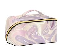 Yoogain Marble Effect with Color Swirl Pattern Cosmetics Bag with dividers Large Cosmetic Travel Bags For Women with Compartments & Handle