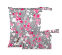 Yoogain mess-proof bag for cloth 2 Pack diaper bag essential items with handles for gym(FinlLily Of The Valley Gray)