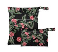 Yoogain mess-proof bag for cloth 2 Pack travel essentials for flying with handles for daycare (Margay Phlox Genesis Misty Rose Dark)