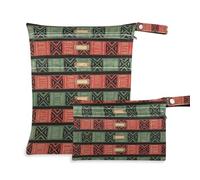 Yoogain mess-proof waterproof bag 2 Pack travel essentials for baby with handles for gym(Japanese Ancient Boho Green Red)