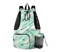 Yoogain Mint Green Spot Draw String Back Bag Summer Camp Bag With Inside Pockets Pull String Bag Wet and Dry Separation