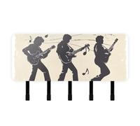 Yoogain Music Legends Tones Guitar Keys Holder on Wall with Mail Organizer & 5 Hook Self-Adhesive Hanging Home Improvement Key Hook for Hallway