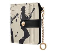Yoogain Music legends Tones Guitar Ladies Lightweight Foldable Wallet Convenient PU Leather Wallet With Card Slots for Women Girls