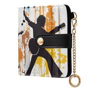 Yoogain Music legends Tones Guitar Ladies Lightweight Foldable Wallet Fancy Compact PU Leather Wallet for Men Women Travel