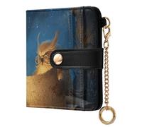 Yoogain Mystic Owl Galaxy Night Women's Folding Wallet With Card Slots Convenient PU Leather Wallet for Girls Women Ladies