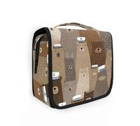 Yoogain Naughty Ocean Brown Bear make up bag organizer with hanging hook Essentials bag for makeup with Compartments & Handle