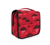 Yoogain Ocean Thunder Red large make up bag with hanging hook Essentials kit bag for men Vertical Free-Standing