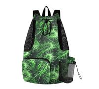 Yoogain Old Slow Style Cactus Neon Green Women Mens Drawstring Backpack Pool Bag With Inside Pockets Pull String Back Pack Waterproof
