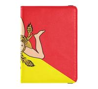Yoogain Passport Holder Cover Wallet Leather Passport Case Flag of Sicilian