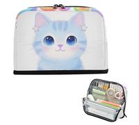 Yoogain Pencil Box Large Capacity Pen Bags Slots Stationery Organizer for Man High School Just A Girl Who Loves Cats