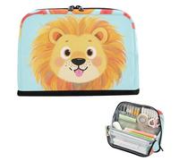 Yoogain Pencil Carrying Case Large Capacity Make Up Bag Multifunctional Stationery Bag for Nurse Office Just A Girl Who Loves Lion