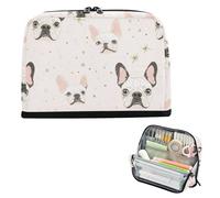 Yoogain Pencil Case Bag Large Capacity Makeup Bags Cute Organizer Box for Preppy Travel Cartoon Cute White Dog