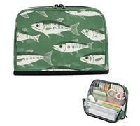 Yoogain Pencil Case Holder Large Capacity Cosmetic Bag Portable Multi-Purpose Bag for Boys Kindergarten Beauty Herring Green