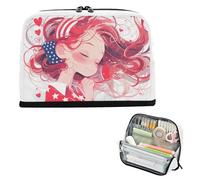 Yoogain Pencil Case Holder Large Capacity Make Up Bag Zip Multi-Purpose Bag for Teens Kindergarten Praying Girl