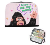 Yoogain Pencil Case Large Capacity Makeup Bags Slots Multi-Purpose Bag for Preppy School Must Haves Give Me My Money Gorilla