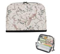 Yoogain Pencil Case Organizer Large Capacity Makeup Bag Big Capacity Coin for Student School Supply William Morris Style Phoenix Tree Beige