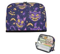 Yoogain Pencil Cases Large Capacity Pen Bags Wide Opening Stationery Organizer for Teen School Must Haves Halloween Scary Cheshire Cat