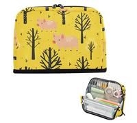 Yoogain Pencil Cases Large Capacity Pen Case Organizer Simple Case Pencil Holder for Teen Middle School Tourism Illustration Pig Yellow Vector