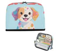 Yoogain Pencil Pen Case Large Capacity Cosmetic Bag Zip Stationery Pen Bag for Women School Supply Just A Girl Who Loves Dogs
