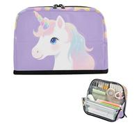 Yoogain Pencil Pen Case Large Capacity Upright Storage Bag Cute Stationery Pencil Case for Nursravel Just A Girl Who Loves unicorns
