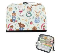 Yoogain pencil poucheses Large Capacity Makeup Bags Simple Stationery Pencil Case for Teen Girls Travel Safari Animals Forestry Music Party
