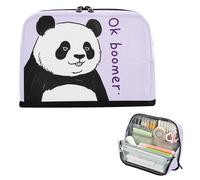 Yoogain Pencil Storage Case Large Capacity Cosmetic Bag Expandable Storage Organizer for Boys High School Ok Boomer Panda
