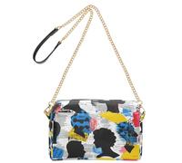 Yoogain People Silhouette Art Street Small Crossbody Bag For Women Vegan Leather Women's Purses Zip Shoulder Handbags For Women