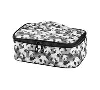 Yoogain Pointlism Pandas Black Womens Lunch Bag Leakproof Small Reusable Tote Bag with Handle for Camping