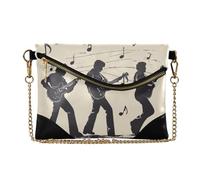 Yoogain PU Leather Clutch Purses for Women Minimalist Style Envelope Clutch Bag for Wedding Music legends Tones Guitar