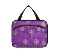 Yoogain Purple Vintage Light hanging travel toiletry bags for women with hook, designer essential cosmetic organizer for travel essentials gym estuche de maquillaje para mujer L, Purple vintage light