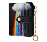 Yoogain Rainbow Falls Black Women's Folding Wallet For Women Portable PU Leather Wallet for Women