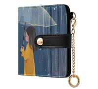 Yoogain Raining Day Beauty Umbrella Women's Folding Wallet For Women Portable Premium PU Leather Wallet for Girls Women Ladies