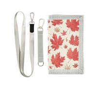 Yoogain Red Brown Autumn Maple Leaves billfold wallet for travel pop wallet money clip for men with lanyard, Red brown autumn maple leaves, One Size, Fashion