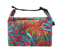 Yoogain Red Tropical Plants Kids Insulated Bags Thermal Teachers Insulated Bags for Office Workers