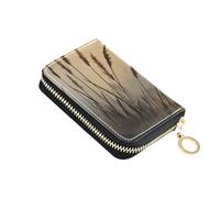 Yoogain Reed Silence Minimal Art leather small credit card wallet With 9 cards slot RFID Blocking card holder men with zipper