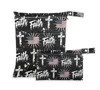 Yoogain reusable bag for baby 2 Pack diaper bag essential items with handles for bathing (4th Of July Faith Flag Hip-)