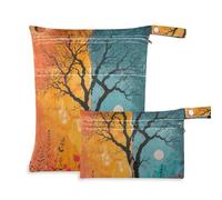Yoogain reusable bags for cloth 2 Pack travel essentials for flying with handles for baby diapers (The Magical Tree)